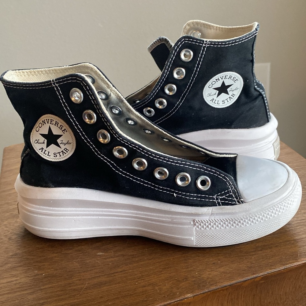 Converse All Star Chuck Taylor Move Black Platform High Tops Sneakers, Women’s 5 - Picture 7 of 16